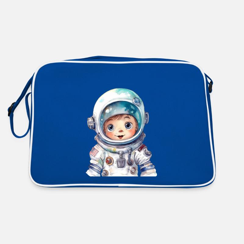 Astronaut Watercolor Drawing Retro Bag