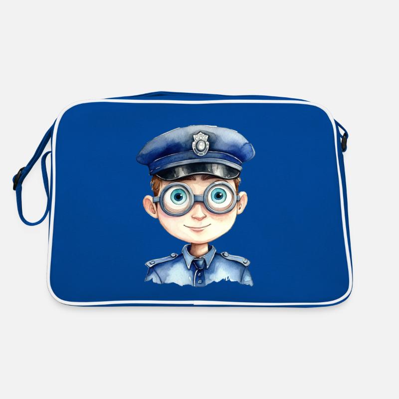 Policeman Watercolor Drawing Retro Bag