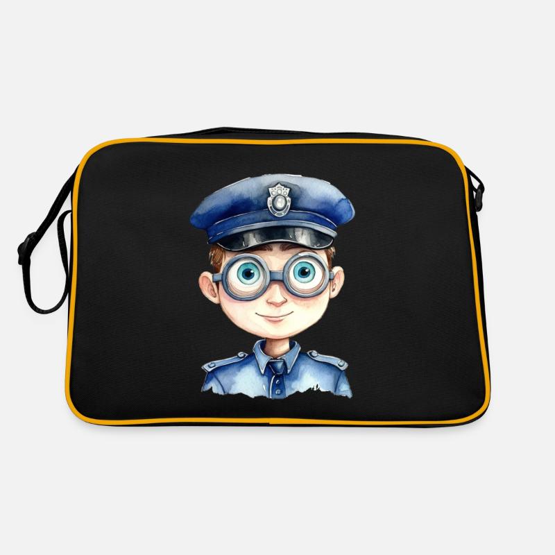 Policeman Watercolor Drawing Retro Bag