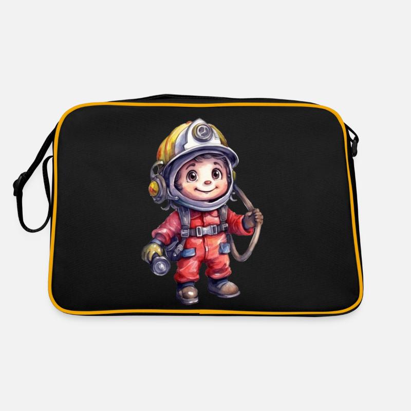 Firefighter Watercolors Drawing Retro Bag