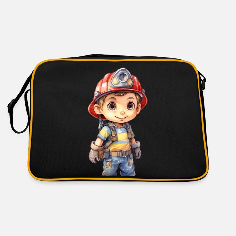 Firefighter Watercolors Drawing Retro Bag
