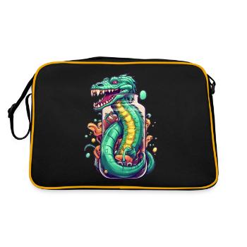 Basilisk Tattoo Drawing - Retro Bag - black/gold - Back