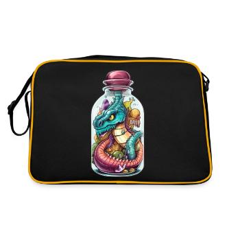 Basilisk Tattoo Drawing - Retro Bag - black/gold - Back