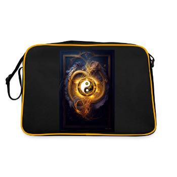 Yin Yang 3 - Retro Tasche - Schwarz/Gold - Hinten