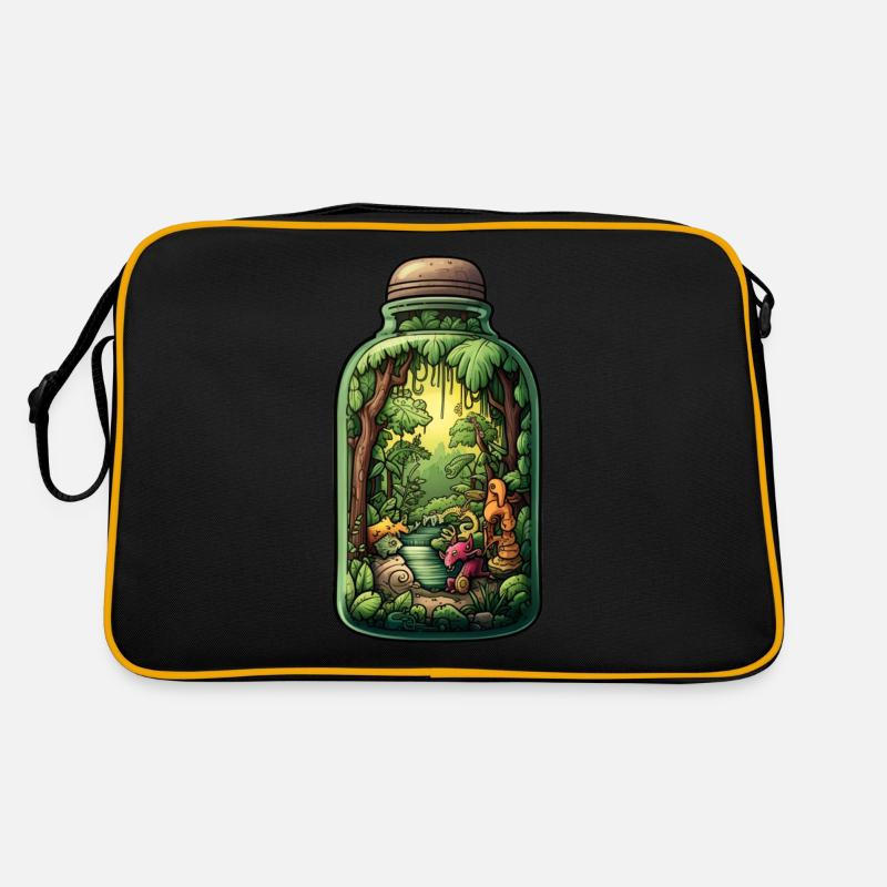 Jungle Bottle Drawing Retro Bag