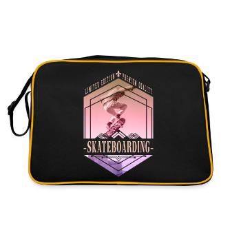 Skateboarding Skate Skater Skateboard Sk8 Vintage - Retro Tasche - Schwarz/Gold - Hinten