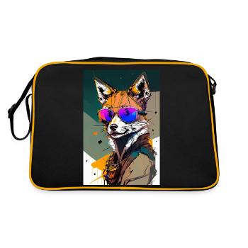 Renard inkpunk avec lunettes de soleil 6 - Sac Retro - noir/or - Dos