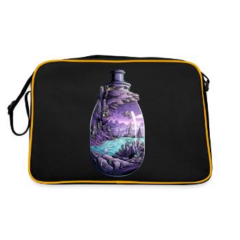 Sunken City Bottle Drawing - Retro Bag - black/gold - Back