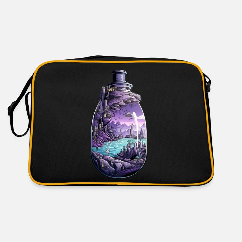 Sunken City Bottle Drawing Retro Bag
