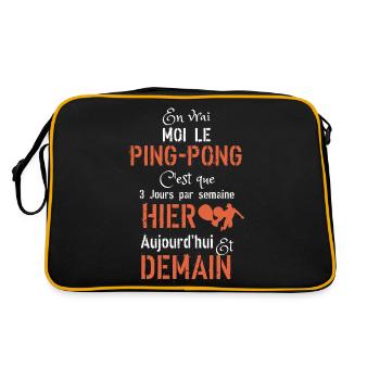 En vrai moi Ping pong aujourd hui hier demain - Sac Retro - noir/or - Dos