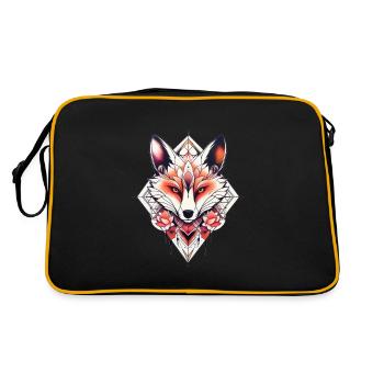Fox Neo Traditional Tattoo Drawing - Retro Bag - black/gold - Back