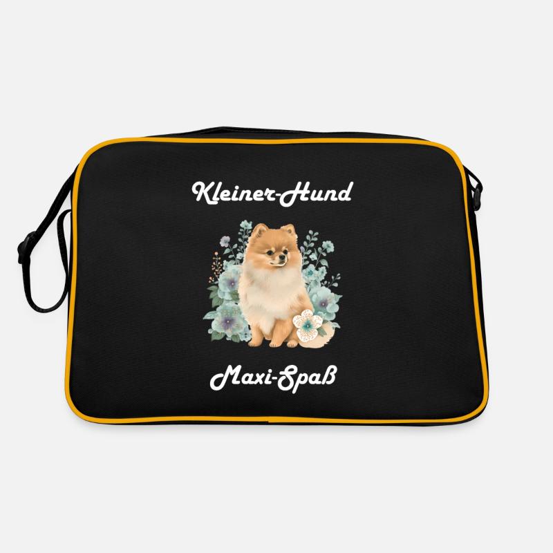 Zwergspitz Kleiner Hund Maximaler Spaß Retro Tasche