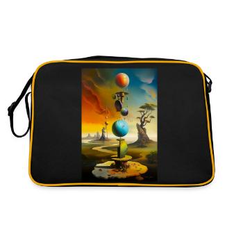 Unendlich - Retro Tasche - Schwarz/Gold - Hinten