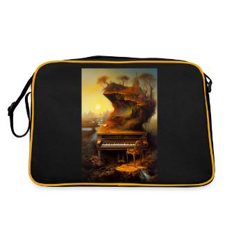 Alles ist Musik - Retro Tasche - Schwarz/Gold - Hinten