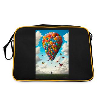 Ballonfahrt - Retro Tasche - Schwarz/Gold - Hinten