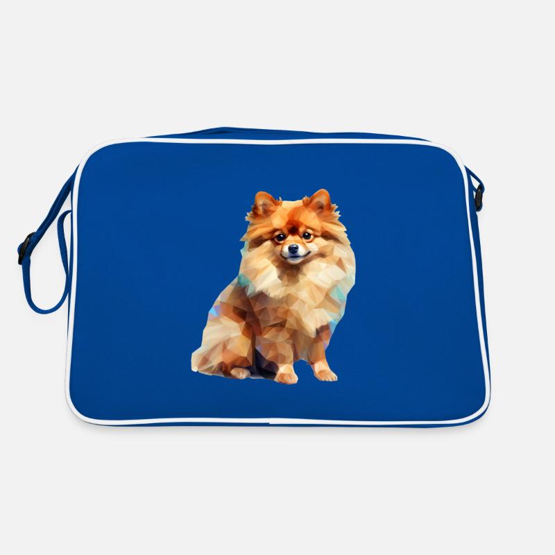 Miniature Spitz Geometric Drawing Retro Bag