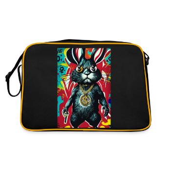 Bunny Pop Art Urban Graffiti Style - Sac Retro - noir/or - Dos