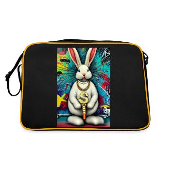 Pop Art Lapin urbain moderne $ Signe - Sac Retro - noir/or - Dos