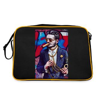 Homme en costume | graffiti pop art moderne - Sac Retro - noir/or - Dos