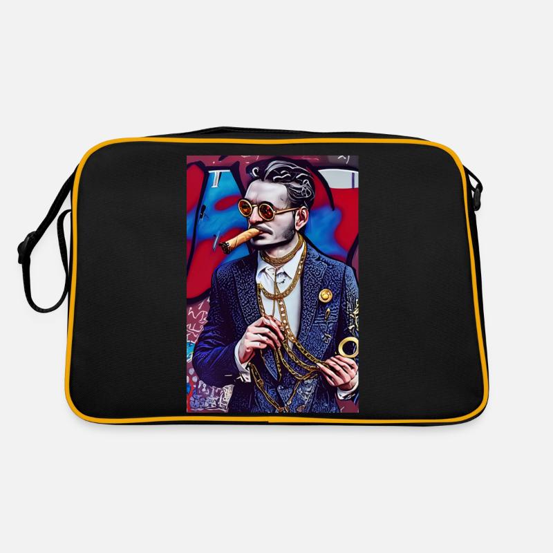 Mann im Anzug | modern Pop-Art Graffiti Retro Tasche