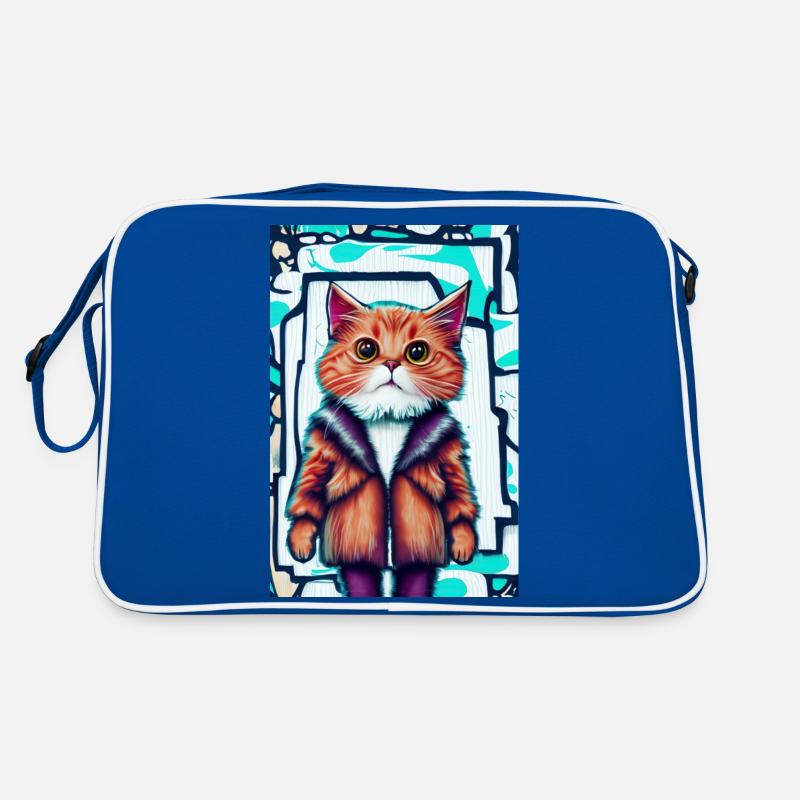 Chat mignon en manteau de fourrure | Pop Art Graffiti Sac Retro