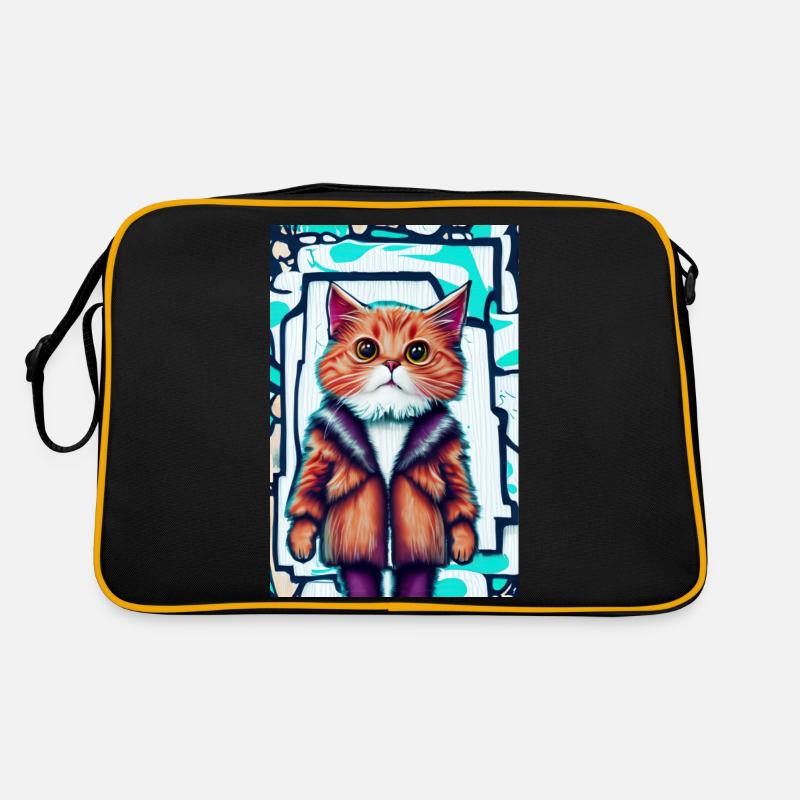 Chat mignon en manteau de fourrure | Pop Art Graffiti Sac Retro
