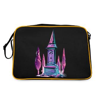 Einsames Grab - Retro Tasche - Schwarz/Gold - Hinten