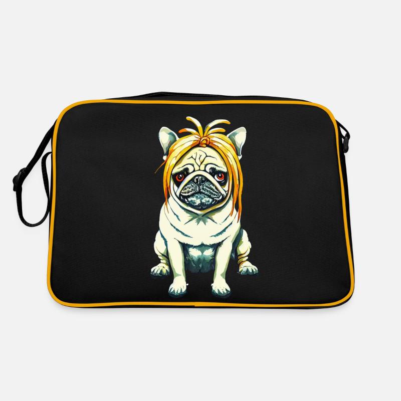 Pug with wig #PugLife Retro Bag
