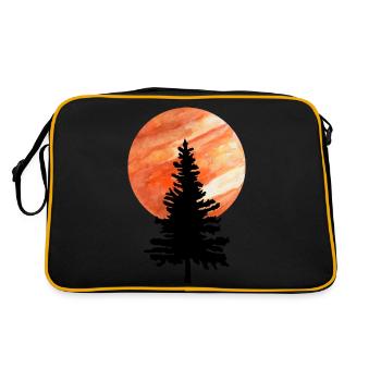 Pine tree and moon - Retro Bag - black/gold - Back