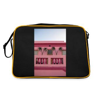 Pink House - Retro Tasche - Schwarz/Gold - Hinten
