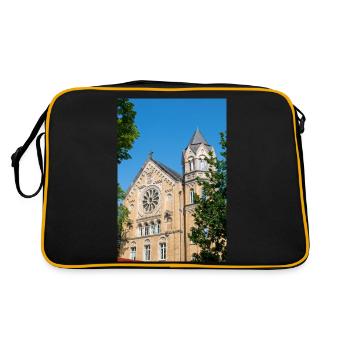 historical building secondary school Ratsgymnasium - Retro Bag - black/gold - Back