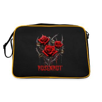 Rosenrot Dornen - Retro Tasche - Schwarz/Gold - Hinten
