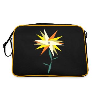 Fleur Low Poly - Sac Retro - noir/or - Dos