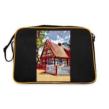 Maison Alsacienne Dessin - Sac Retro - noir/or - Dos