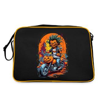 Halloween Pumpkin Monster - Retro Bag - black/gold - Back