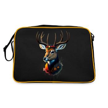 Hirsch - Retro Tasche - Schwarz/Gold - Hinten