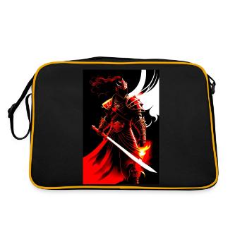 Samurai-Krieger - Retro Tasche - Schwarz/Gold - Hinten