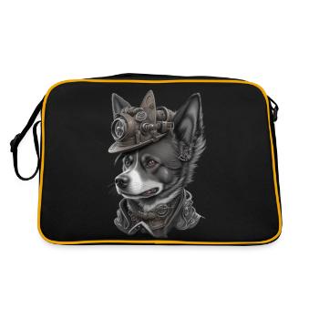 steampunk dog - Sac Retro - noir/or - Dos