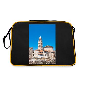 Die Kathedrale des Heiligen Domnius aus dem Vomitorium - Retro Tasche - Schwarz/Gold - Hinten