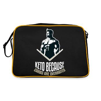 Entzückendes fröhliches Keto-Zitat - Retro Tasche - Schwarz/Gold - Hinten