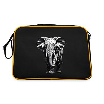 éléphant style géométrique - Sac Retro - noir/or - Dos