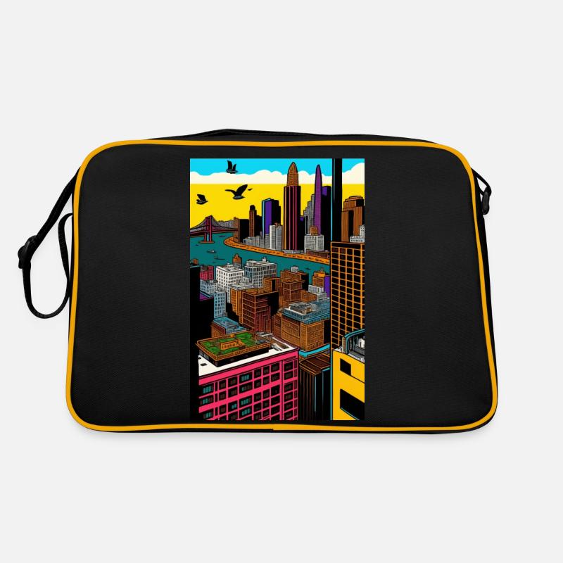 San Francisco - Retro Tasche - Schwarz/Gold