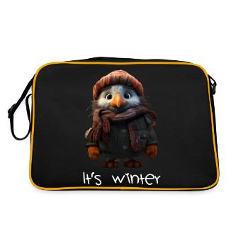 It's winter - Puffin - Retro Bag - black/gold - Back