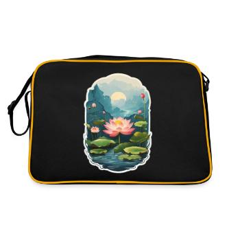 Lotus Flower - Retro Bag - black/gold - Back