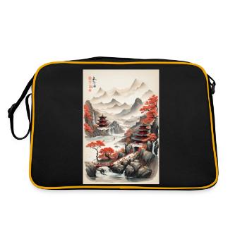 China - Retro Tasche - Schwarz/Gold - Hinten