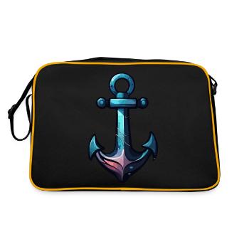 Ancre / Ahoy / Bateau / Bateau / Eau / Mer / Lac - Sac Retro - noir/or - Dos