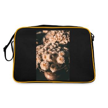 Fleurs de chrysanthème - Sac Retro - noir/or - Dos