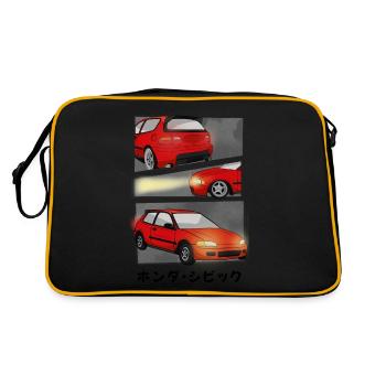 MAGMA RED CAR COMIC / HATCHBACK - Retro Bag - black/gold - Back