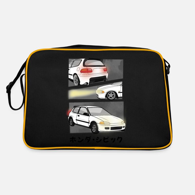 ARCTIC WHITE CAR COMIC / HATCHBACK Retro Tasche