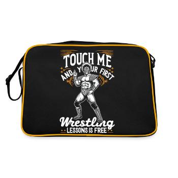 Pro Wrestler Motivation Tee - Retro Tasche - Schwarz/Gold - Hinten